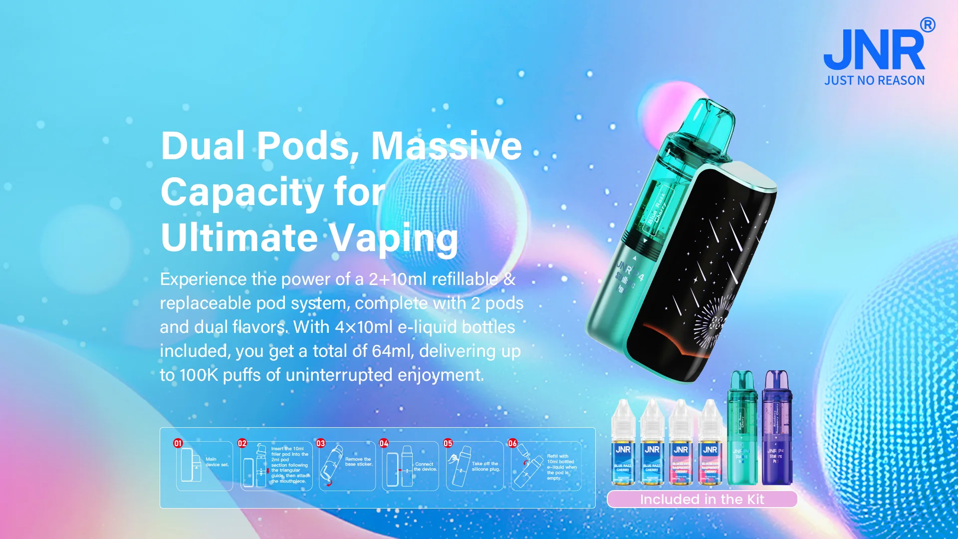 NR Stellarc 100000 Züge Vape Replaceable Pod System Dual Flavor kaufen